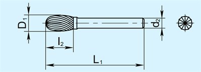 Борфреза овальная E - фото 10100