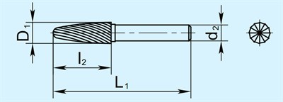 Борфреза гиперболическая со сферическим торцом F - фото 10108