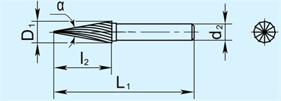 Борфреза коническая M - фото 10144
