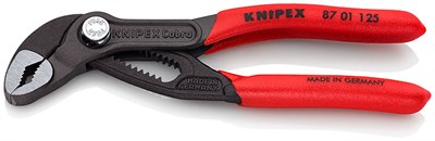 KNIPEX COBRA® клещи переставные, 27 мм (1"), под ключ 27 мм, 125 мм, серые, 1К ручки - фото 10253