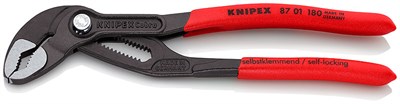 KNIPEX COBRA® клещи переставные, 42 мм (1 1/2"), под ключ 36 мм, 180 мм, серые, 1К ручки - фото 10255