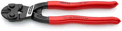 KNIPEX CoBolt® болторез компактный, 200 мм, рез: мягкая проволока d 6 мм, проволока средней твёрдости d 5.2 мм, твёрдая проволока d 4 мм, рояльная струна (HRC 59) d 3.6 мм, чёрный, 1К ручки - фото 10310