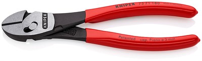 KNIPEX TwinForce® бокорезы, рез: мягкая проволока d 5.5 мм, проволока средней твёрдости d 4.6 мм, твёрдая проволока d 3.2 мм, рояльная струна (HRC 59) d 3 мм, 180 мм, чёрные, 1К ручки - фото 10340