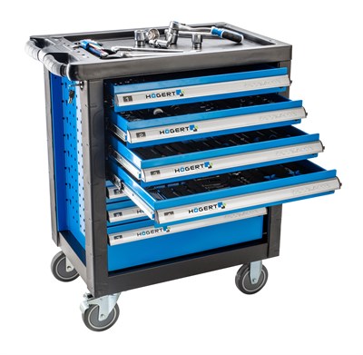 Тележка инструментальная 7 ящиков, усиленный пластиковый верх. HOEGERT - фото 5228