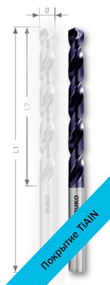 Свёрла спиральные по металлу DIN 338 тип VA, HSSE-Co 5  покрытие TiAIN - фото 6672