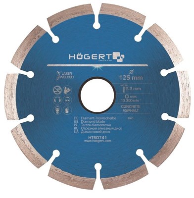 Диск отрезной алмазный, turbo, laser welded HOEGERT - фото 6770