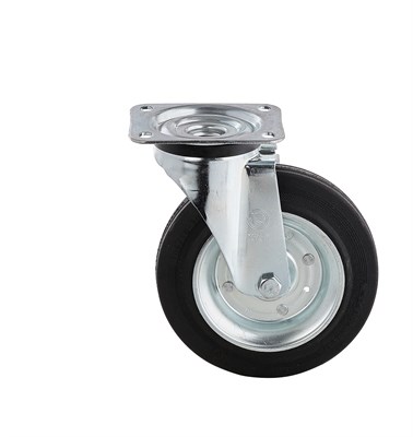 Колесо поворотное промышленное из черной резины Tellure Rota - фото 7090