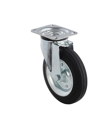 Колесо поворотное промышленное из черной резины Tellure Rota - фото 7091