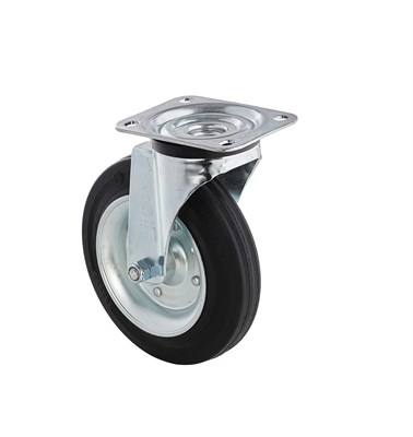 Колесо поворотное промышленное из черной резины Tellure Rota - фото 7092