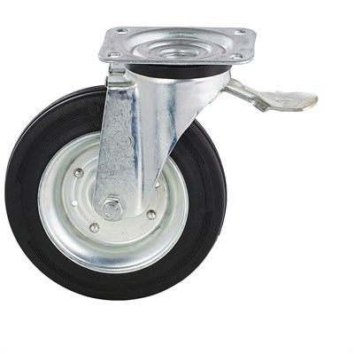 Колесо поворотное промышленное из черной резины Tellure Rota - фото 7097