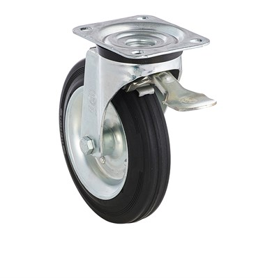 Колесо поворотное промышленное из черной резины Tellure Rota - фото 7098