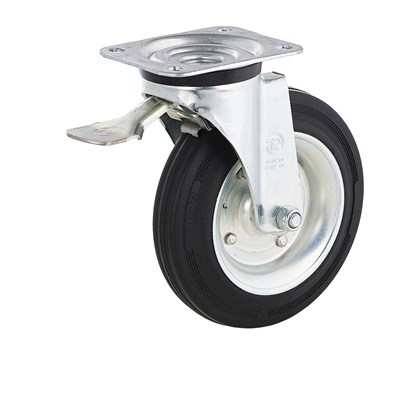 Колесо поворотное промышленное из черной резины Tellure Rota - фото 7100