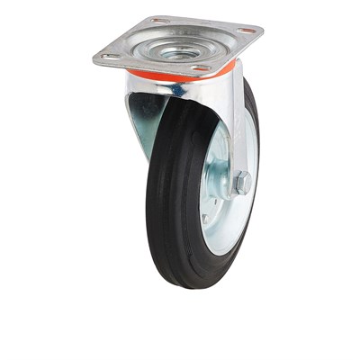 Колесо поворотное промышленное из черной резины Tellure Rota - фото 7163