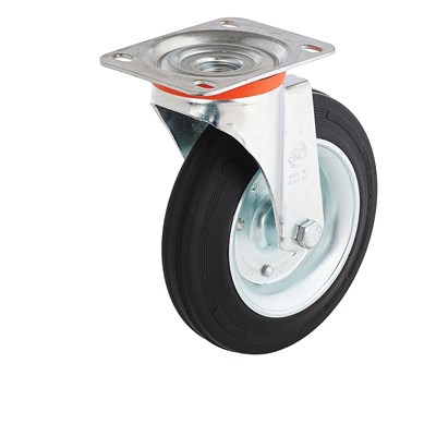 Колесо поворотное промышленное из черной резины Tellure Rota - фото 7164