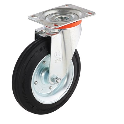 Колесо поворотное промышленное из черной резины Tellure Rota - фото 7168