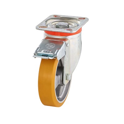 Колесо поворотное с передним тормозом из полиуретана Tellure Rota - фото 7568