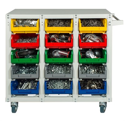 Стеллаж с направляющими мобильный, односторонний, Стелла-техник V3-15-125-И - фото 8781