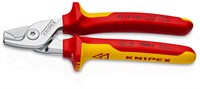 KNIPEX StepCut кабелерез VDE, ступенчатый рез, рез: кабель d 15 мм (50 кв. мм, AWG 1/0), 160 мм, диэлектрический, хром, 2К ручки