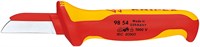 Нож для кабеля VDE, пластиковый обух на лезвии для предупреждения КЗ, 190 мм, диэлектрический, 2К ручка