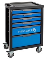 HOEGERT Тележка инструментальная, 6 ящиков (4 ящика высотой 75 мм, 1 ящик высотой 154 мм и 1 ящик высотой 233 мм)