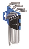 Ключи шестигранные TORX Crv,9 шт. HOEGERT