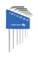 Набор шестигранных Г- образных ключей  0,71- 3 мм, CrV, 7 шт. HOEGERT